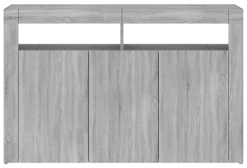 Aparador com luzes LED 115,5x30x75 cm sonoma cinza