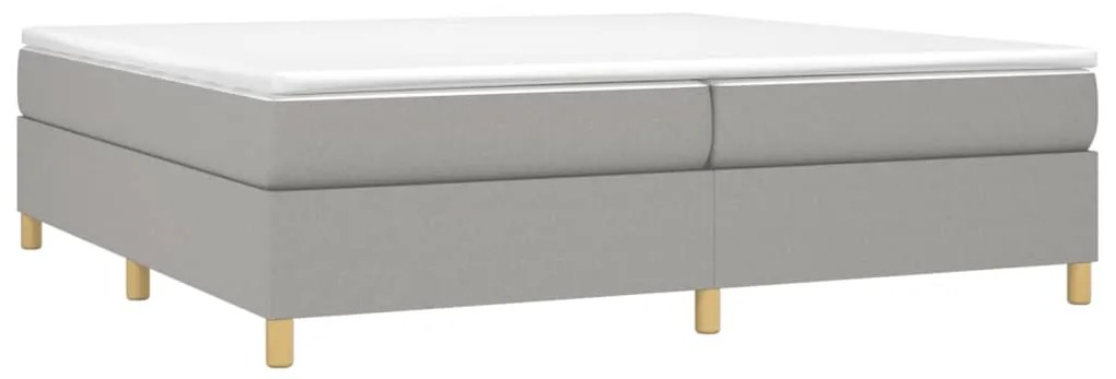 Estrutura de cama sem colchão 200x200 cm tecido cinzento-claro