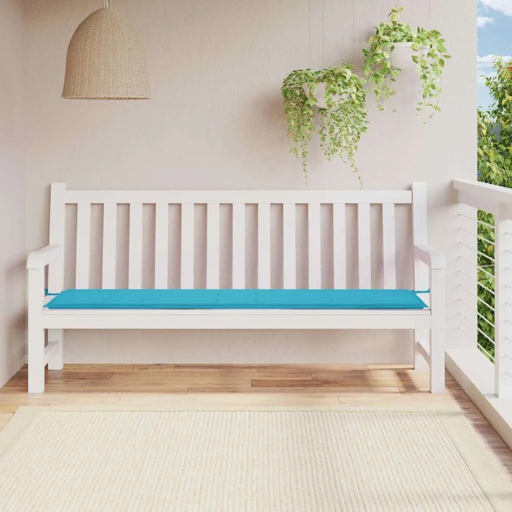 Almofadão p/ banco de jardim 200x50x4 cm tecido turquesa