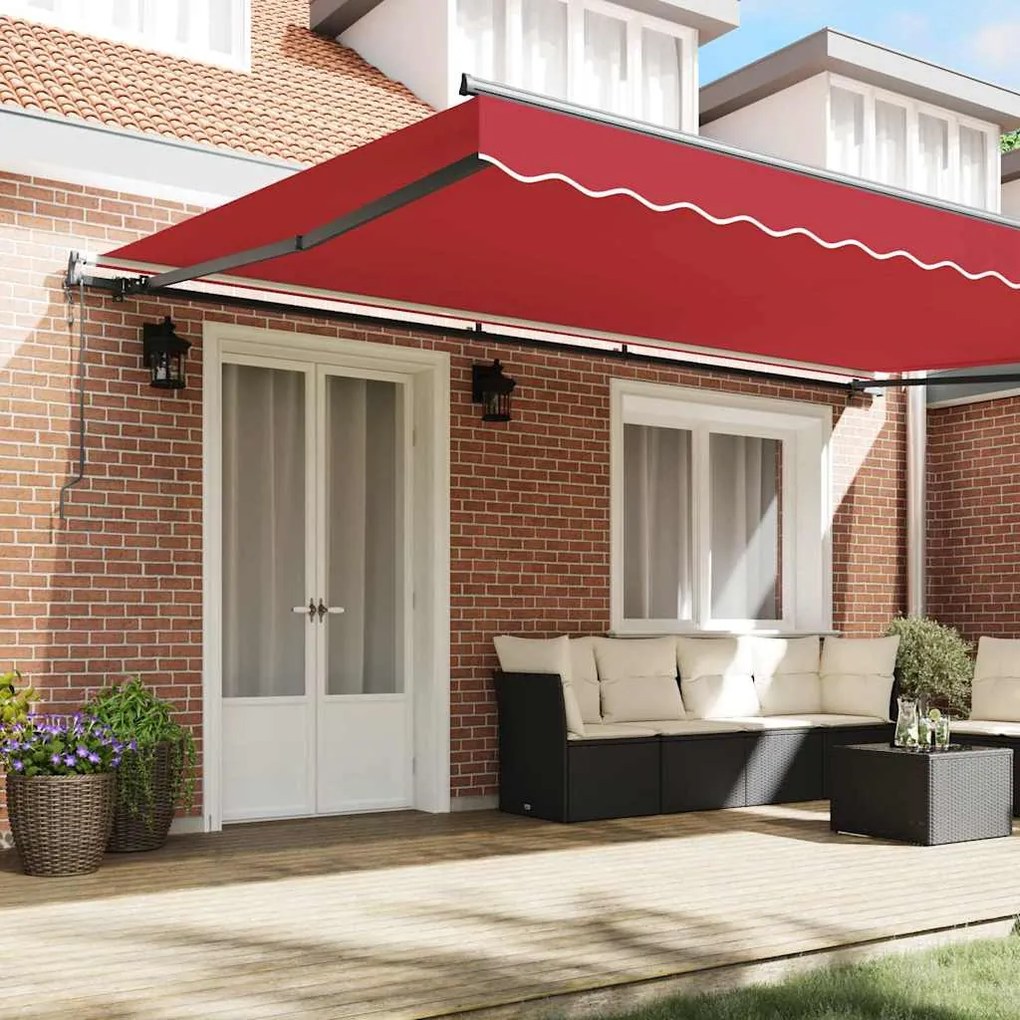 Toldo Retrátil Automático Vermelho 500x300 cm