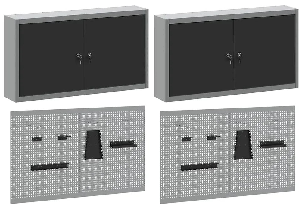 Conjunto de Gabinete e Painel de Ferramentas vidaXL com 6 Peças Montad