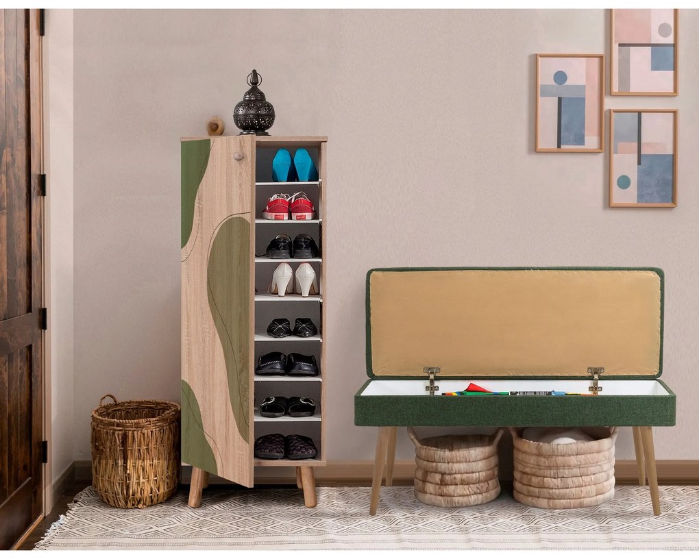 Conjunto de Mobiliário de Entrada Vegas – Sonomo Green – Sapateira 50x