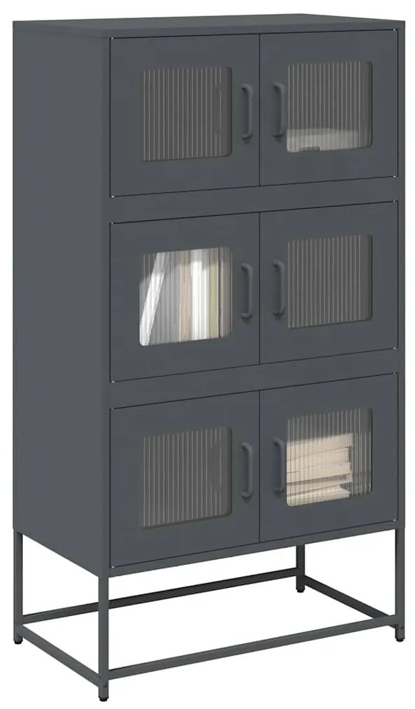 vidaXL Aparador alto 68x39x123 cm aço antracite