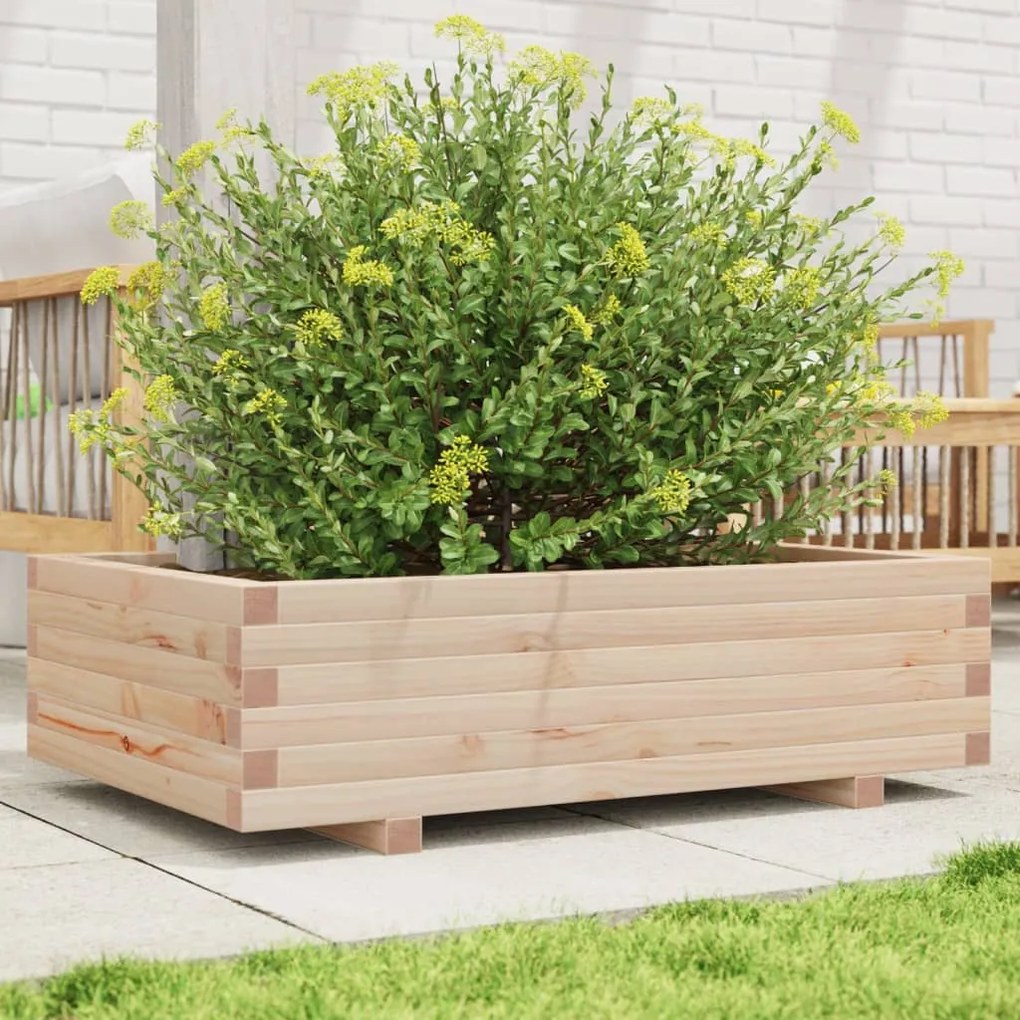 vidaXL Vaso/floreira de jardim 90x60x26,5 cm madeira de pinho maciça