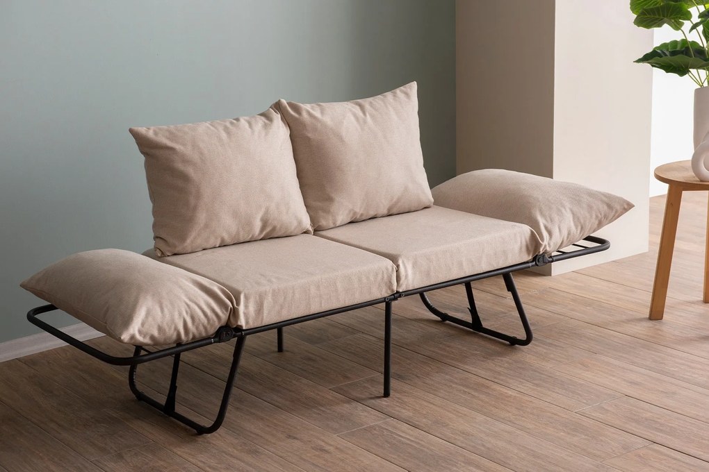 Sofá-Cama de 2 Lugares Viper – Creme – 150x78x60 cm