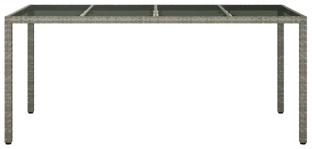 Mesa de Jantar Jardim Cinza 190x90x75 cm Rattan Sintético