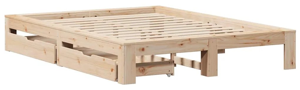 Cama sem colchão 140x190 cm madeira de pinho maciça