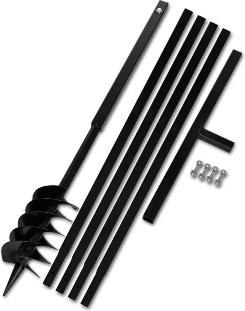 Broca de solo manual 120 mm com tubo de prolongamento 5 m aço