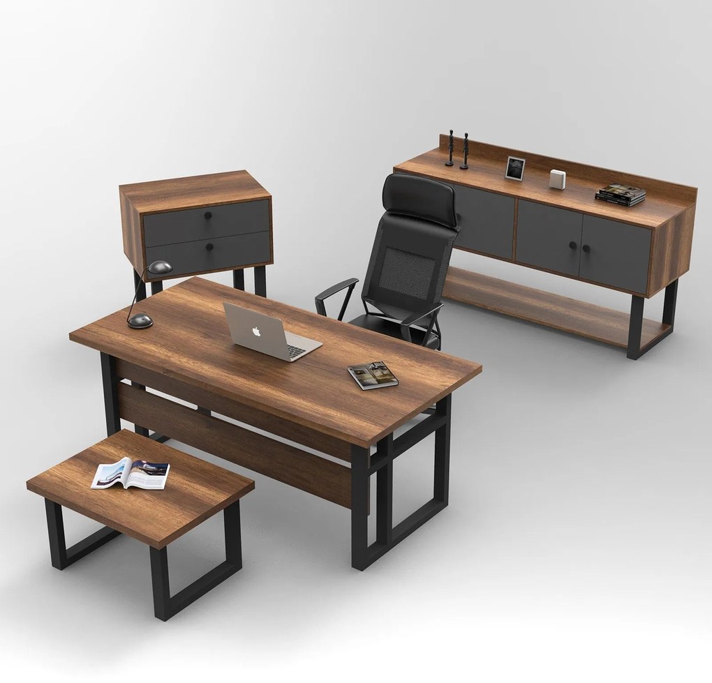 Conjunto de Mobiliário de Escritório MN09 – Baroque Anthracite – Secre