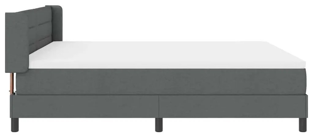 Cama Box com Colchão , Cinza Escuro, 180 x 200 cm, Tecido.