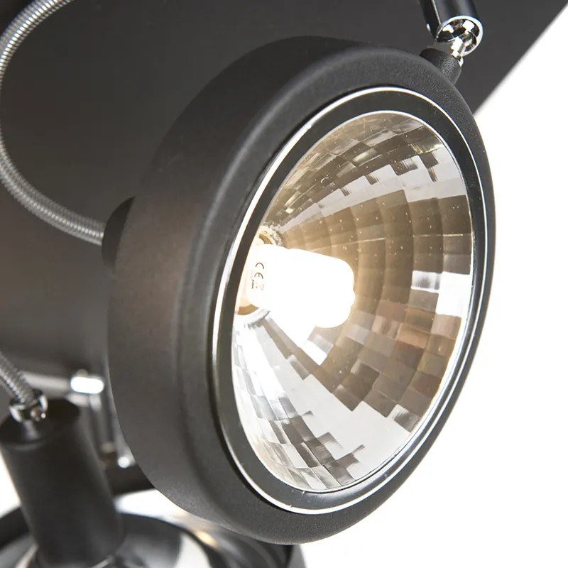 Projetores de design preto 4-luzes ajustáveis - Nox Moderno