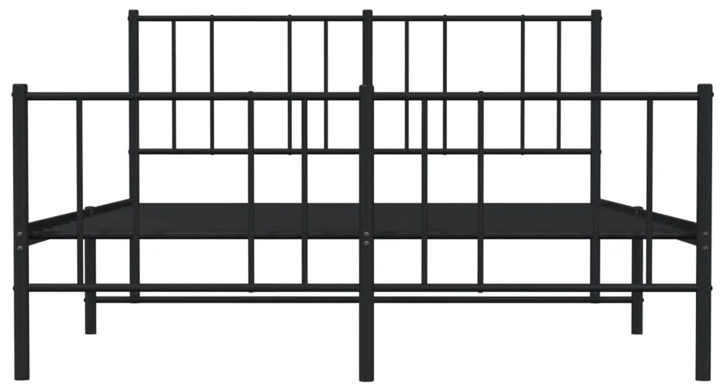 Estrutura de cama sem colchão com pés 160x200 cm preto