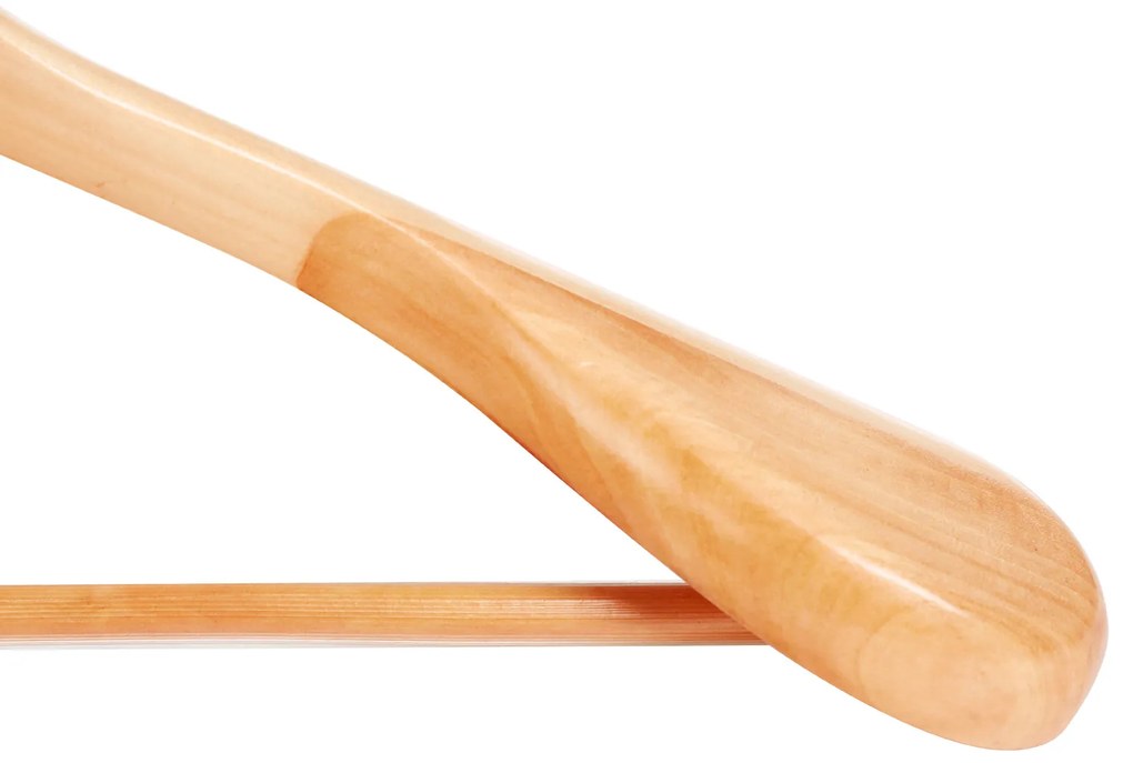 Conjunto de 6 cabides em madeira maciça 44 x 5,5 x 23 cm Cor Natural