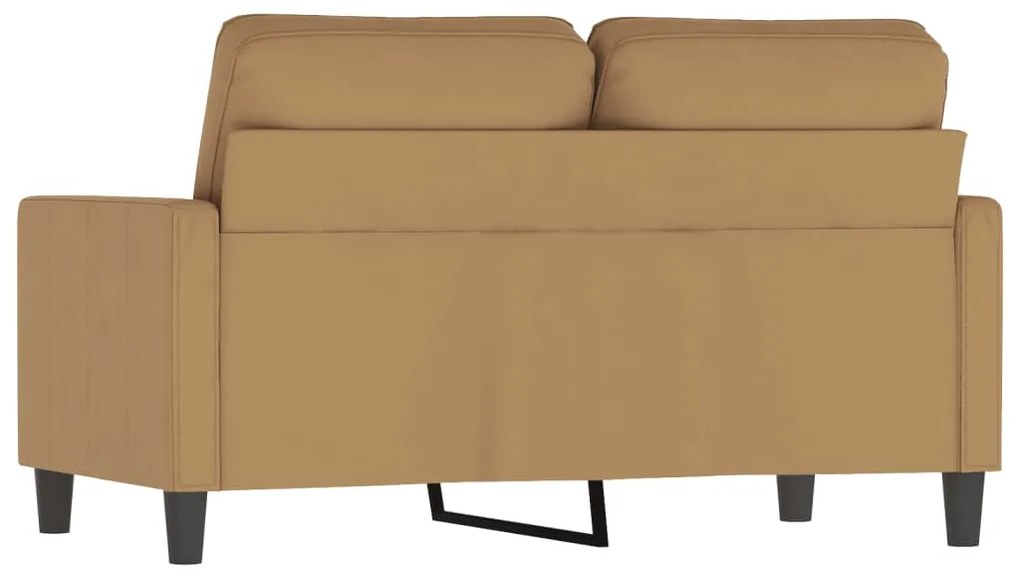 Sofá de 2 lugares veludo 120 cm castanho