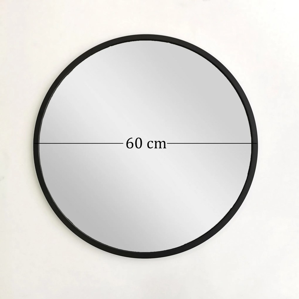 Espelho Siyah Metal – Preto – 60 cm x 60 cm x 2,2 cm