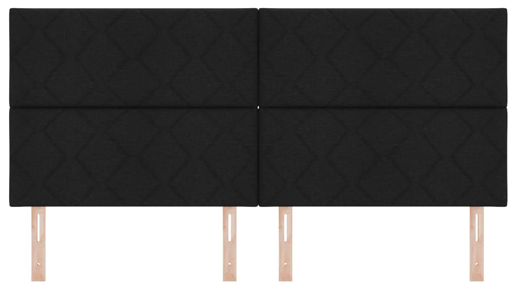 Cabeceira Design de Blocos de Diamante Preta 200 cm Tecido