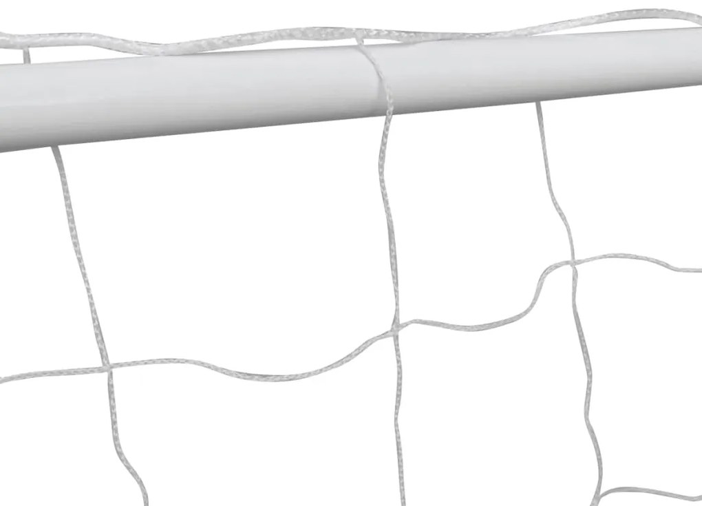 Baliza de futebol com rede 182x61x122 cm aço branco