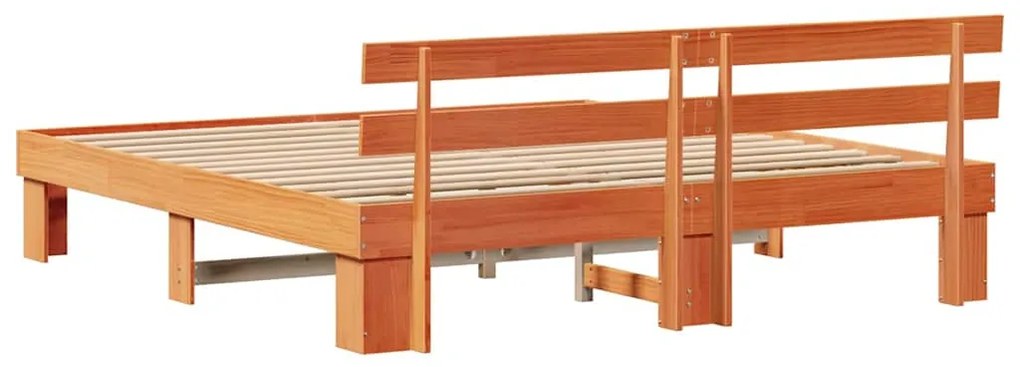 Cama com Cabeceira Castanha 180x200 cm de Pinho