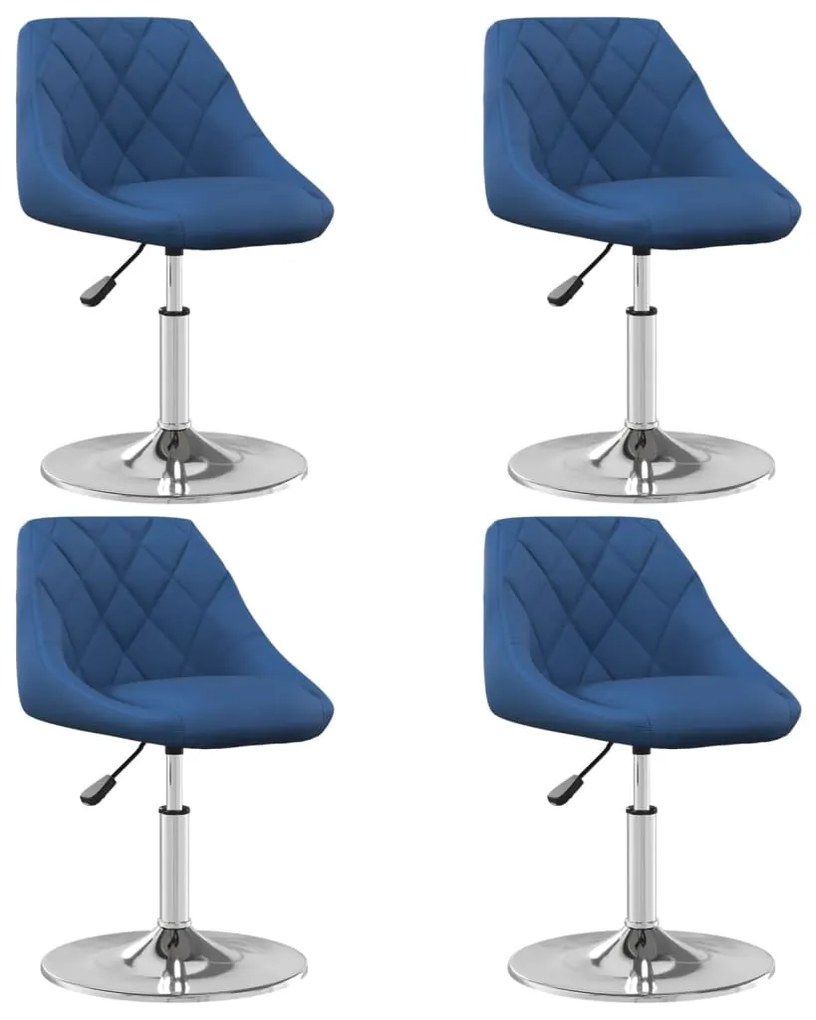 Cadeiras de jantar giratórias 4 pcs veludo azul