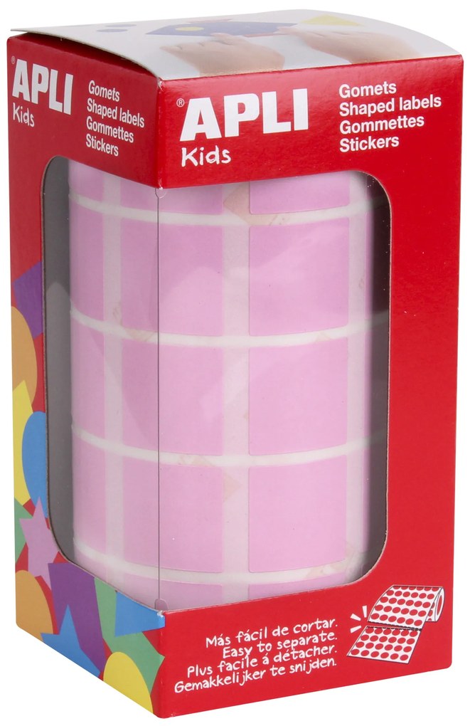 Rolo Autocolantes Quadrangular Rosa 20MM