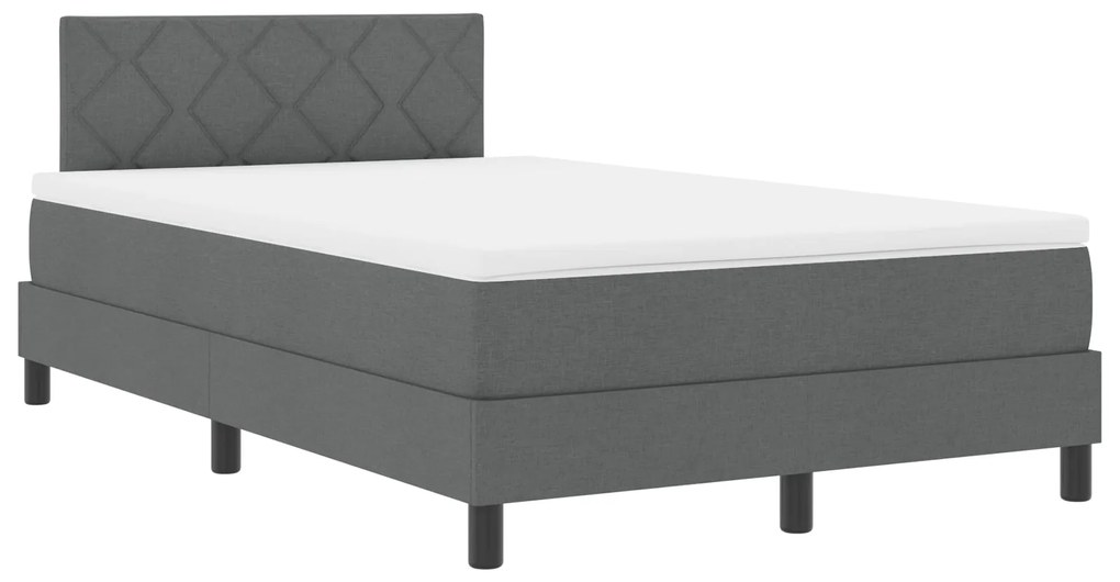 Cama Box Spring com Colchão Cinza Escuro 120x200 cm Tecido
