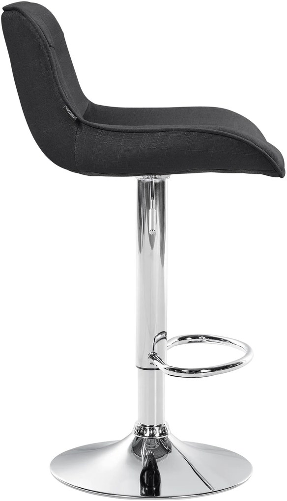 Banco alto em tecido com estrutura prateada 85-106 x 49 x 51 cm cinzento escuro