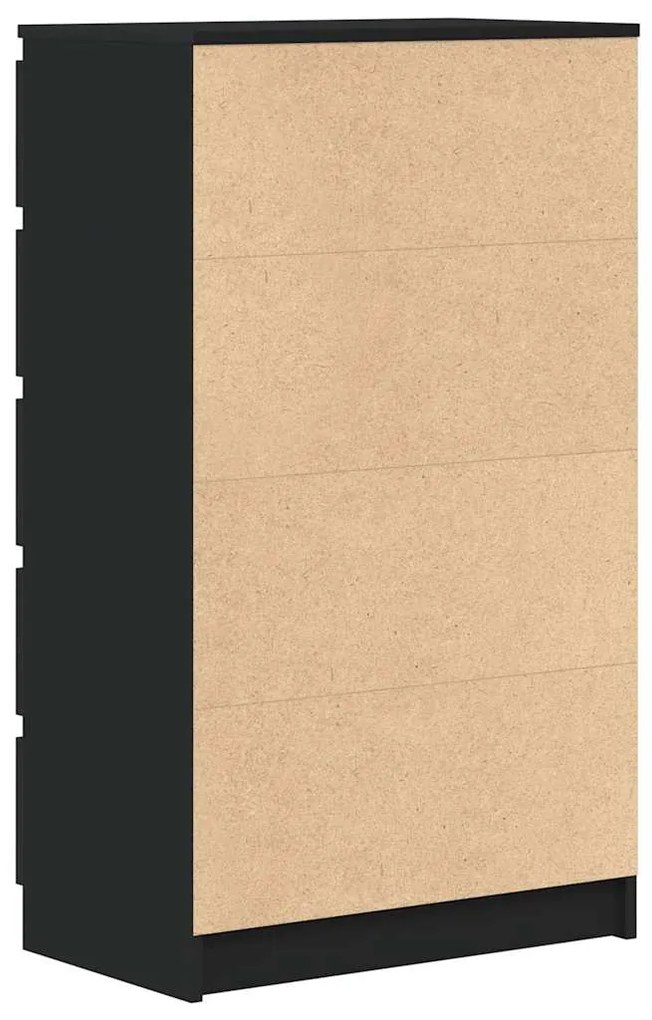 Armário de gavetas 60x36x103 cm derivados de madeira preto
