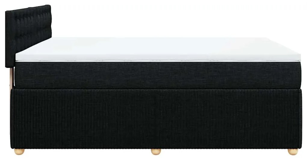 Cama com molas/colchão 160x200 cm tecido preto