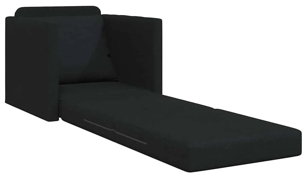Sofá Cama 2-em-1 Preto 74x77x81 cm Tecido