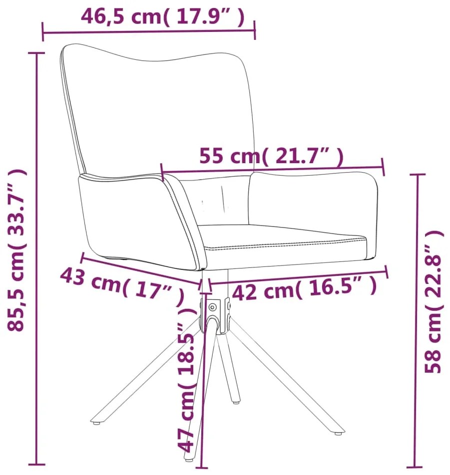 Cadeiras de jantar giratórias 2 pcs veludo cinzento-escuro