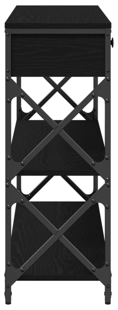 Mesa de Consola vidaXL Preto Carvalho 100x28x75 cm Madeiras Reformadas
