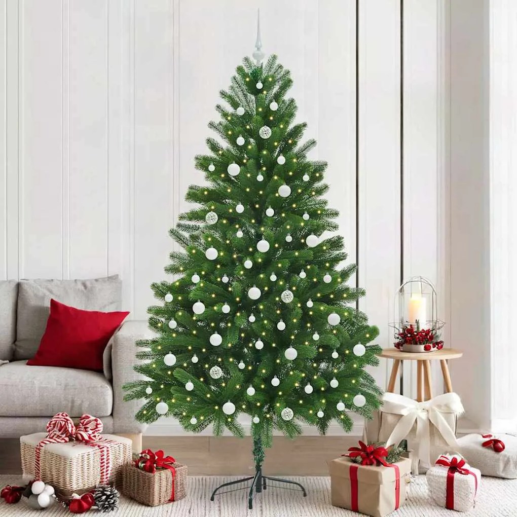vidaXL Árvore de Natal com 300 LEDs com suporte Verde 210 cm PE