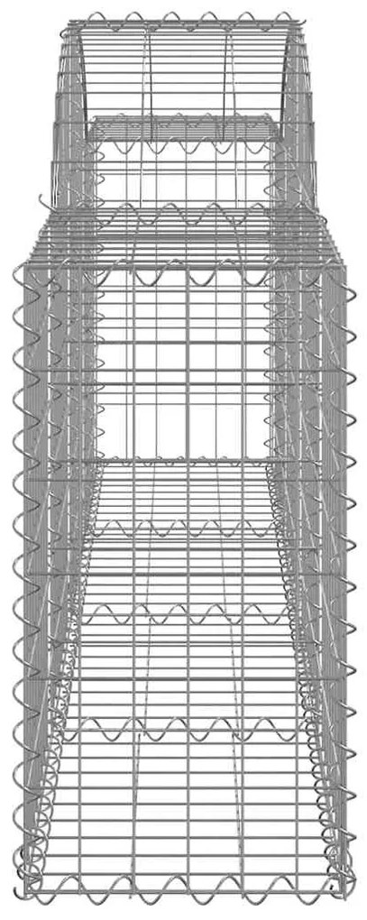 Cestos gabião arqueados 7 pcs 200x30x60/80 cm ferro galvanizado