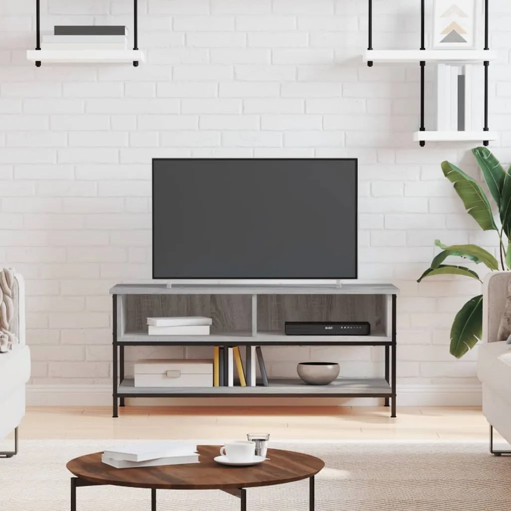 vidaXL Móvel de TV 100x35x45 cm derivados de madeira cinzento sonoma