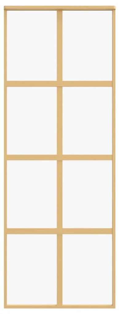 Porta deslizante 76x205 cm vidro ESG/alumínio dourado