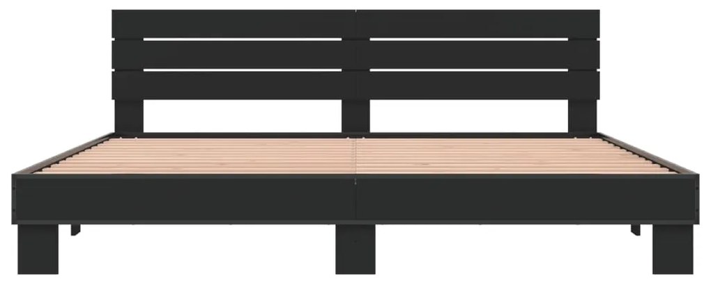 Estrutura de cama 180x200 cm derivados de madeira/metal preto