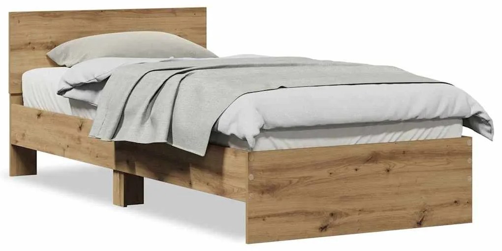 Estrutura de Cama Carvalho Artesanal 90x190 cm Madeira Reforçada