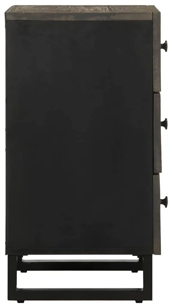 Mesa de cabeceira preto 50x33x62 cm madeira de mangueira maciça