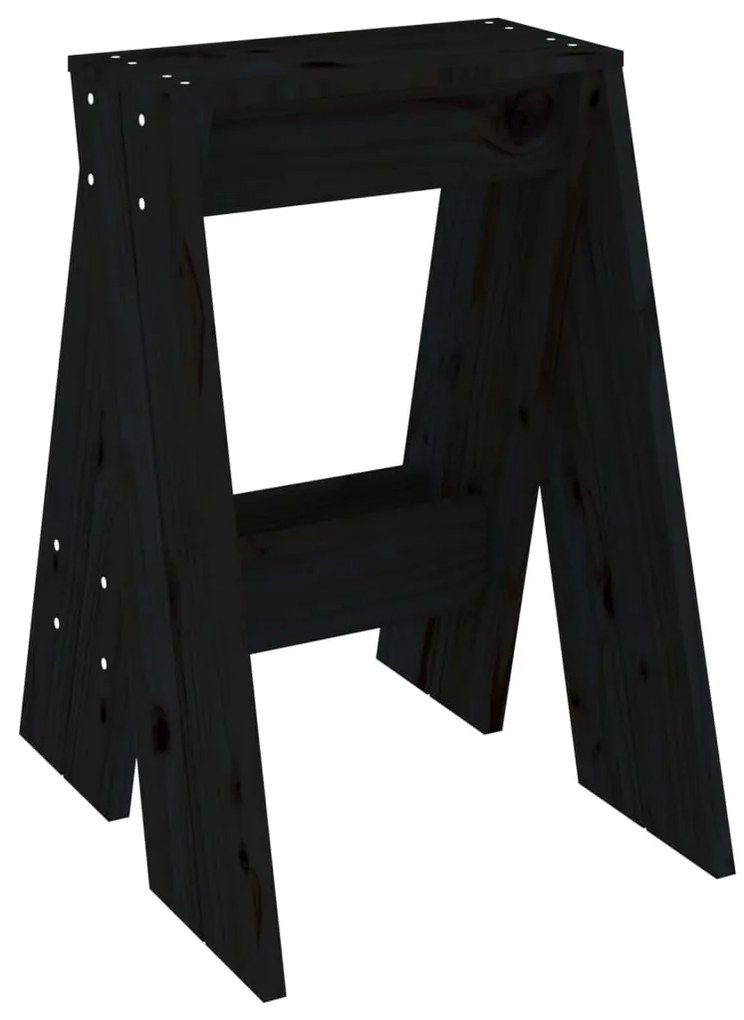 Bancos 2 pcs 40x40x60 cm pinho maciço preto
