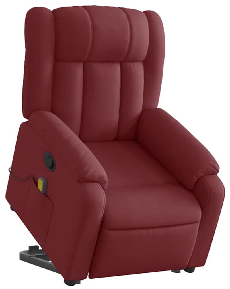 Poltrona de massagens reclin. elevatória tecido vermelho tinto