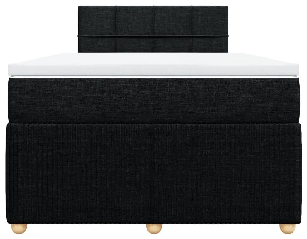 Cama boxspring com colchão 120x190 cm tecido preto