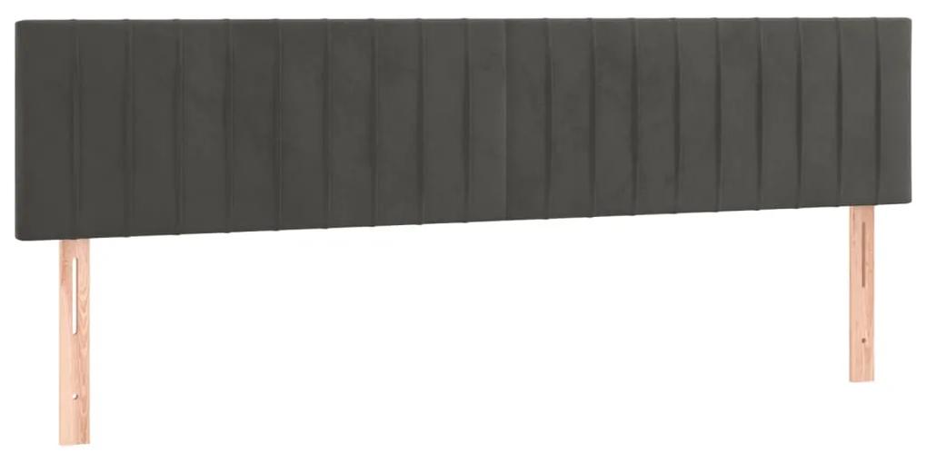 Cama com molas/colchão 200x200 cm veludo cinzento-escuro
