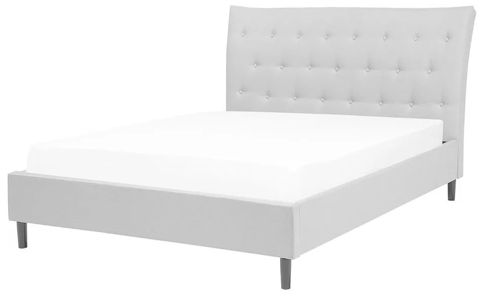 Cama de casal em tecido cinzento claro 140 x 200 cm SAVERNE Beliani