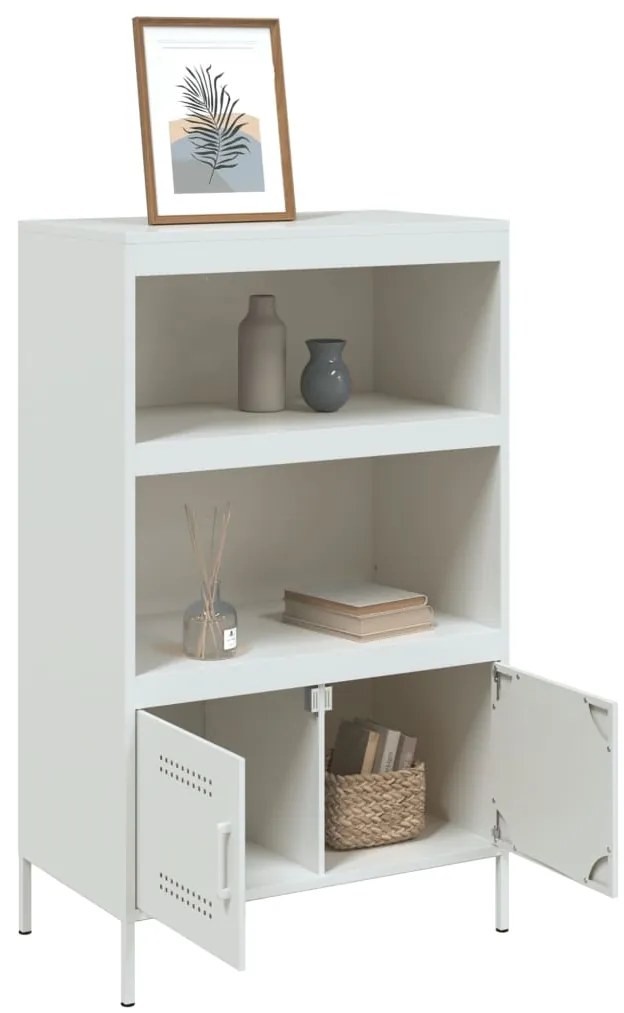 Aparador alto 68x39x113 cm aço branco