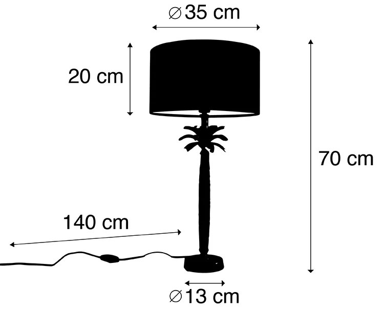 Candeeiro de mesa Art Deco bronze com cúpula bronze 35 cm - Areka Art Deco