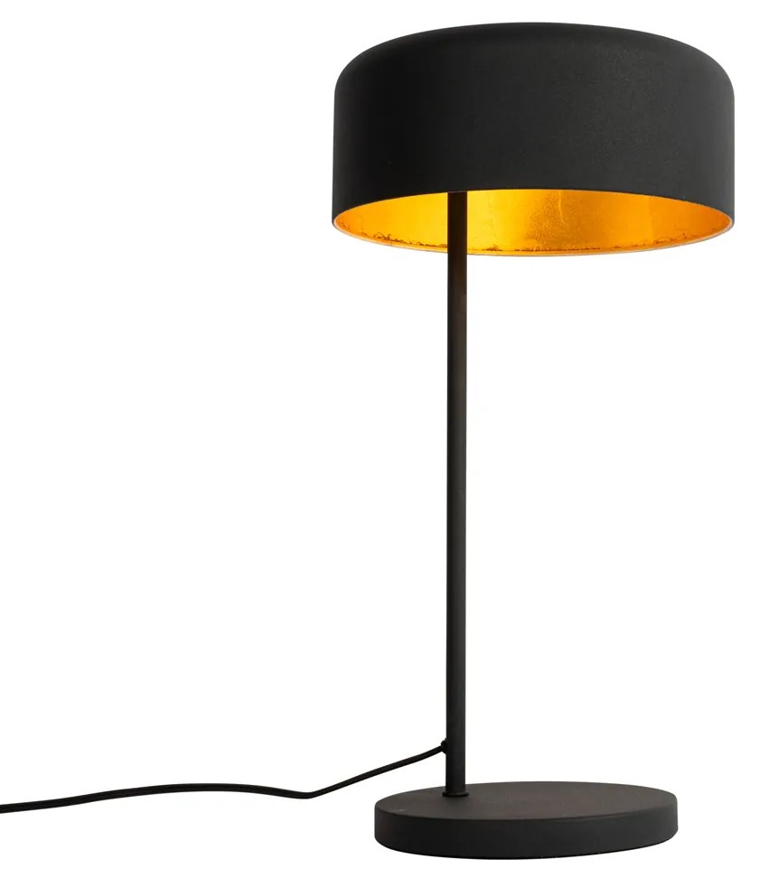 Candeeiro de mesa retro preto com interior dourado - Jinte