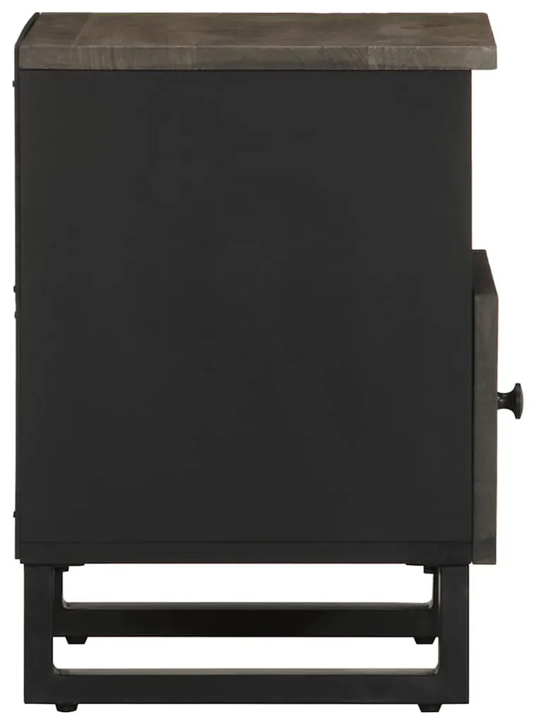 Mesa de cabeceira 40x33x46 cm madeira de mangueira maciça preto