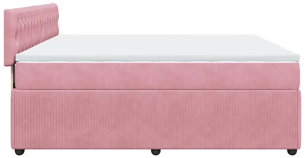 Cama com molas/colchão 180x200 cm veludo rosa