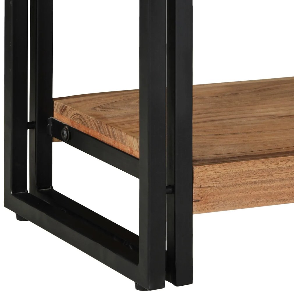 Mesa de Consola vidaXL Preta 90x33x75 cm em Madeira de Acácia Sólida e