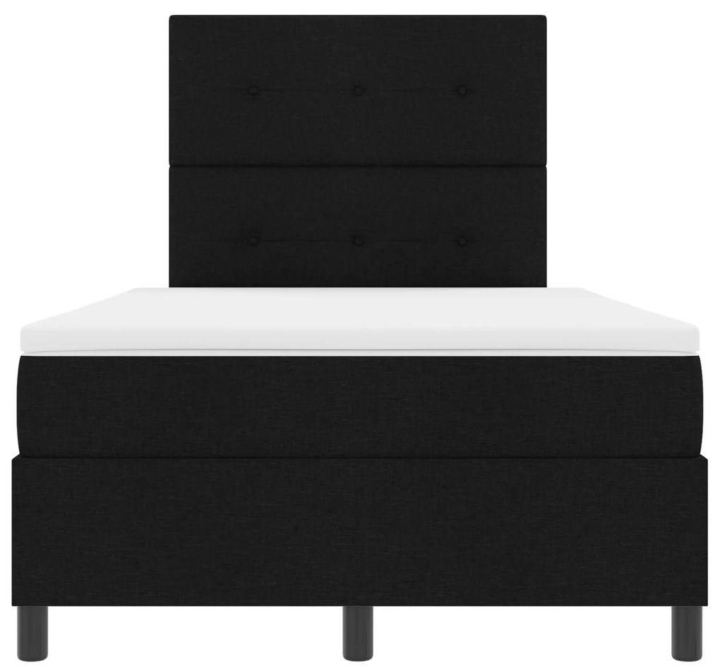 Cama Box com Colchão Preto 120x200 cm Tecido